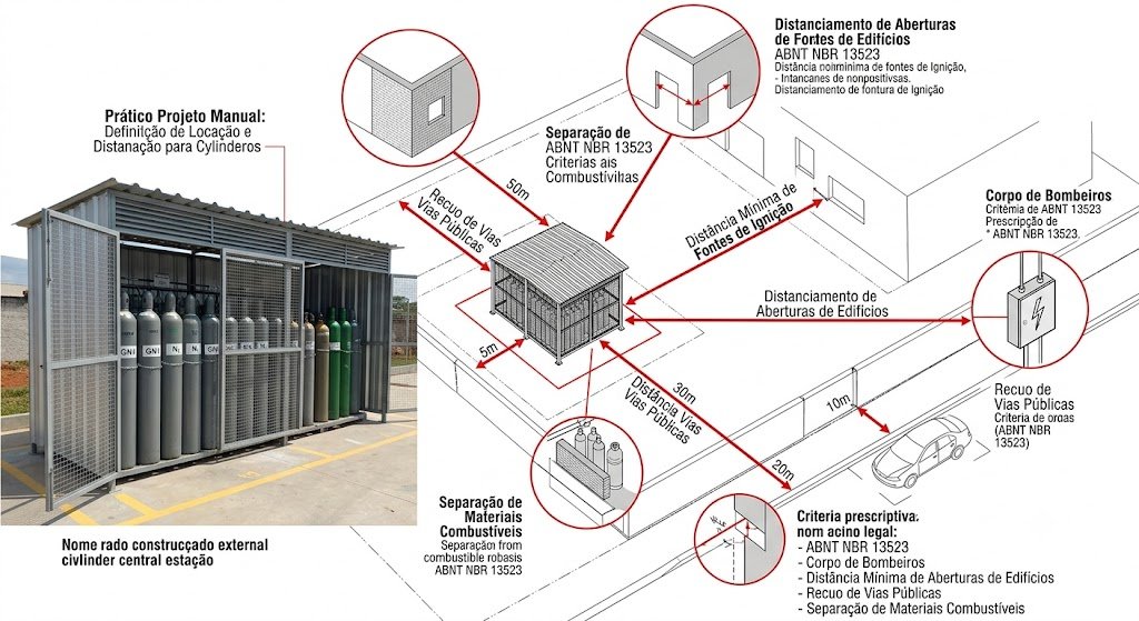 Manual Prático de Projeto: Definição do Local e Distanciamentos de Abrigos de Cilindros